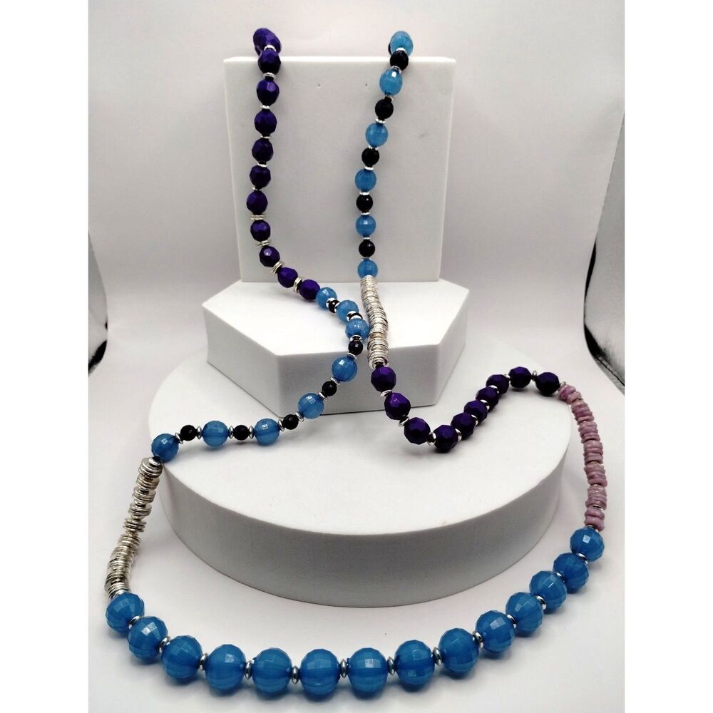 Chico's Necklace of Beautiful shades of Multi Colored Beads and Metal Accents